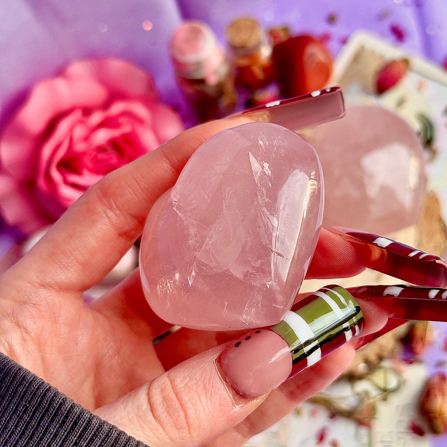 Cœurs en quartz rose starlight asterism ~ choisissez le vôtre