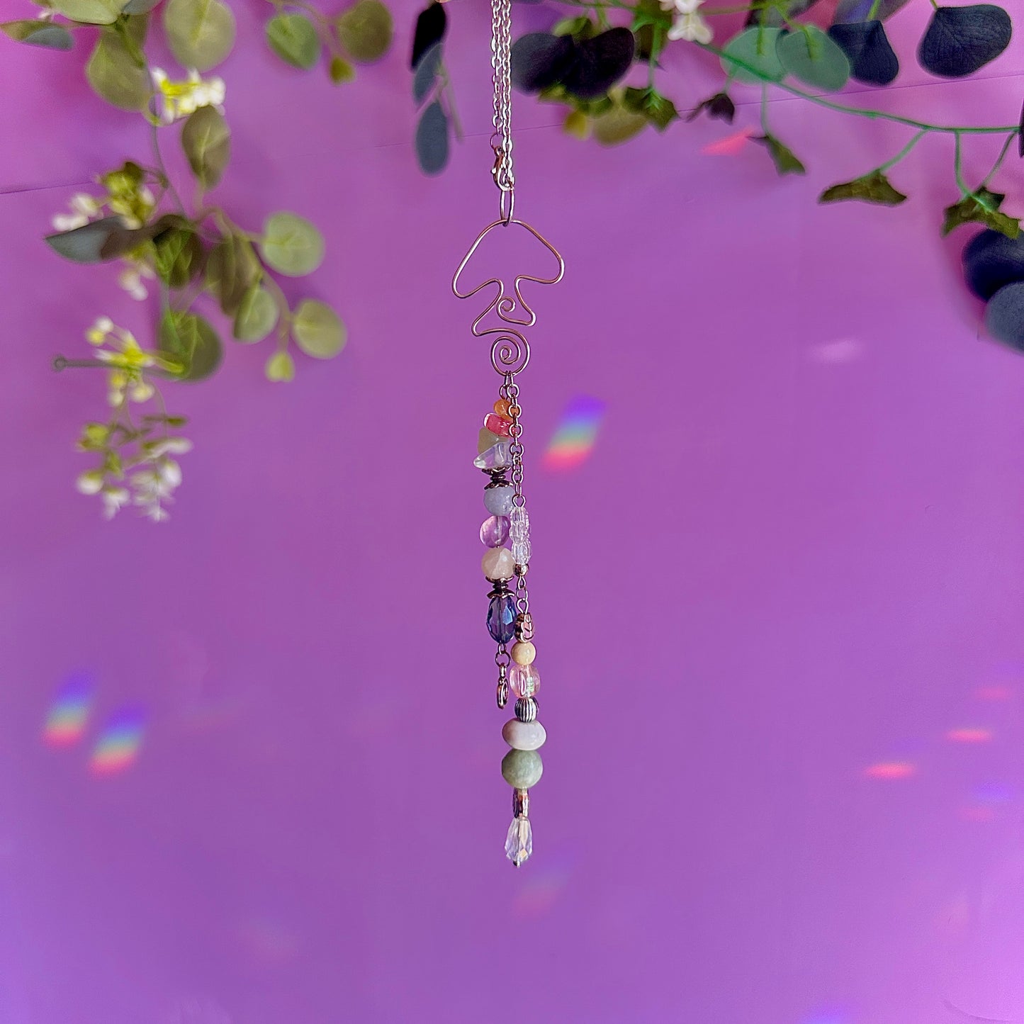 spiral fungi car charm