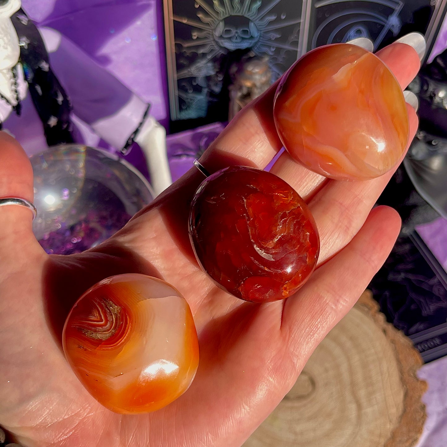 carnelian small palm stones ~ intuitively chosen