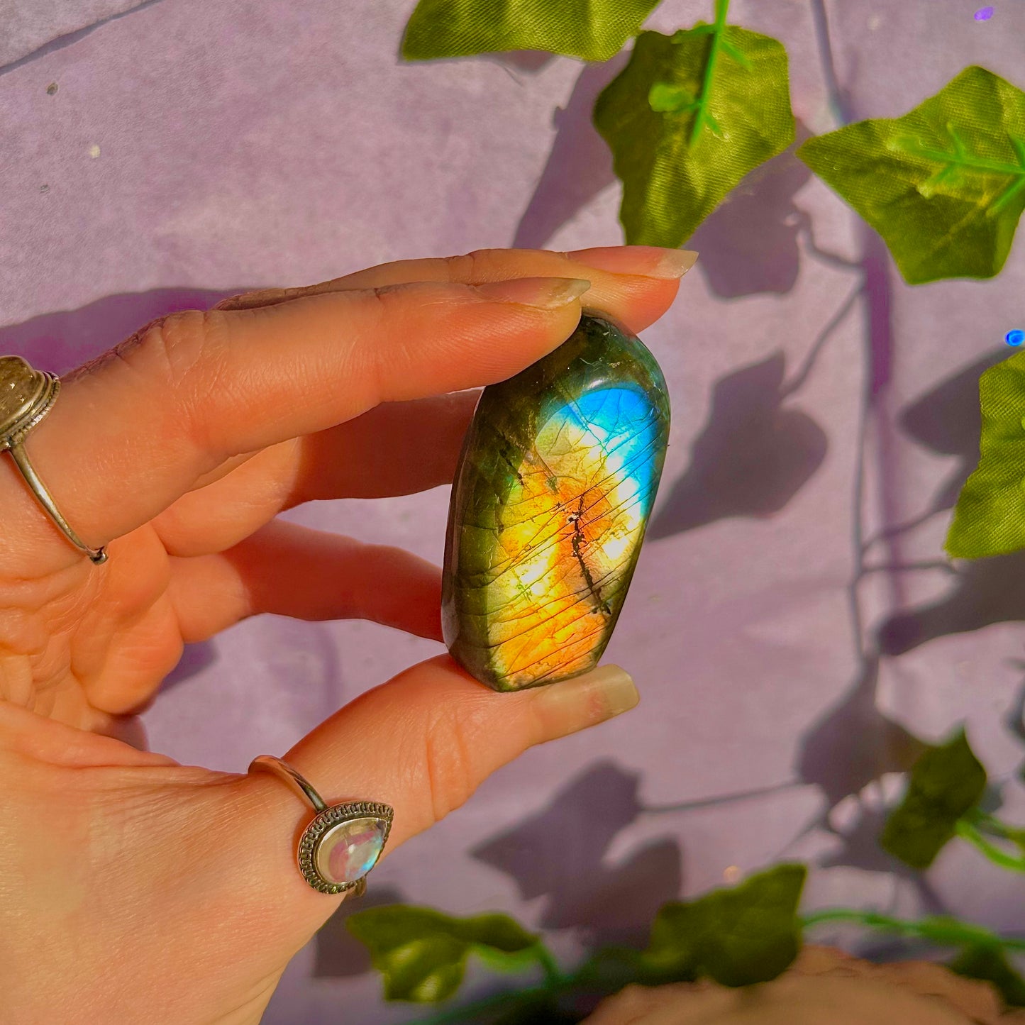 labradorite oil spill flash mini freeform ~ intuitively chosen