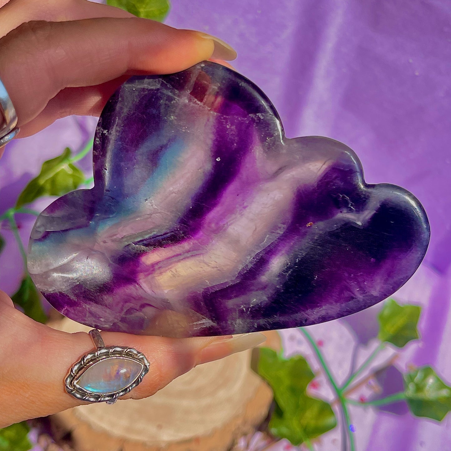 rainbow fluorite cloud bowl C