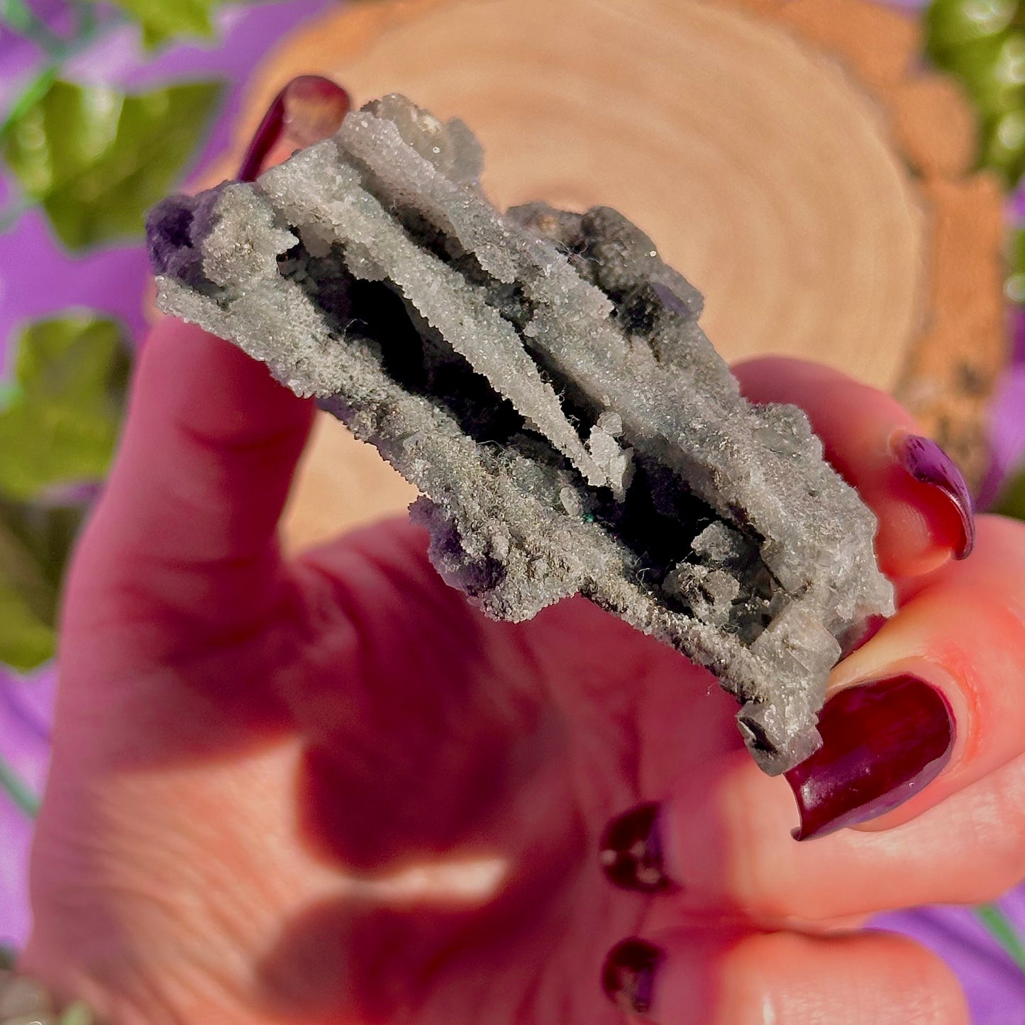 druzy quartz specimen with cubic fluorite & mini pyrite flower
