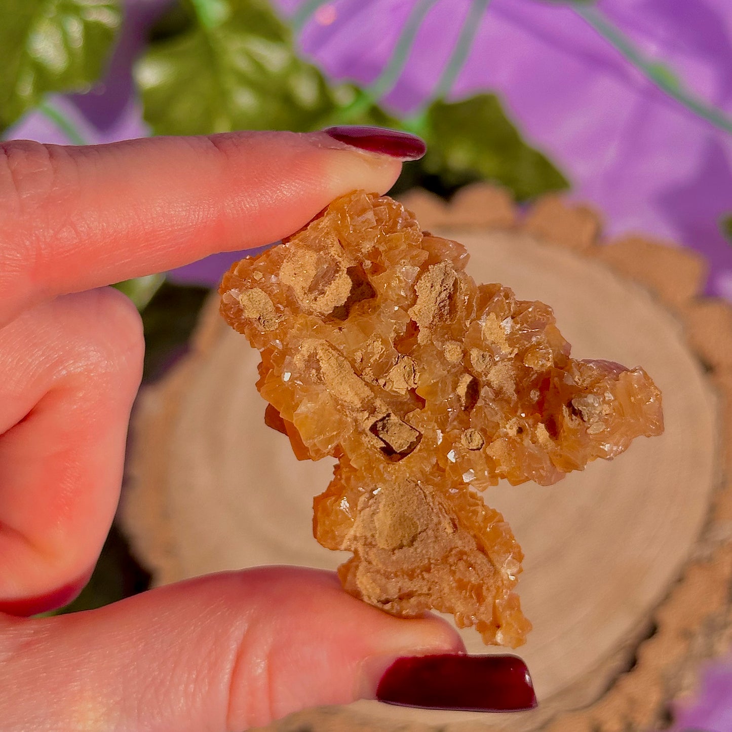 orange calcite specimen cluster A