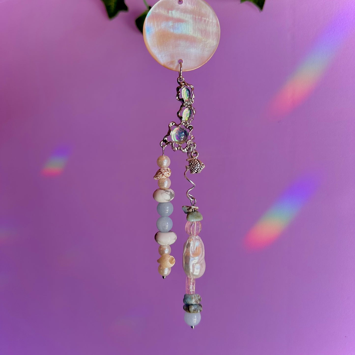 under the sea car charm ~ larimar, aquamarine, howlite
