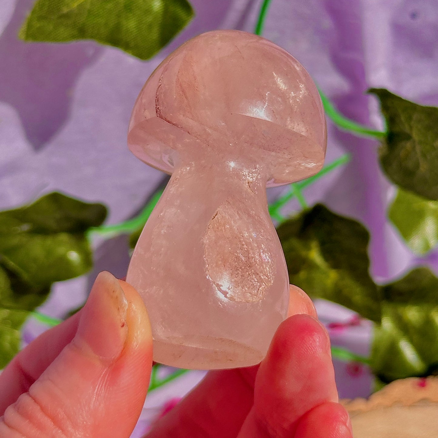 hematoid quartz mushroom carving