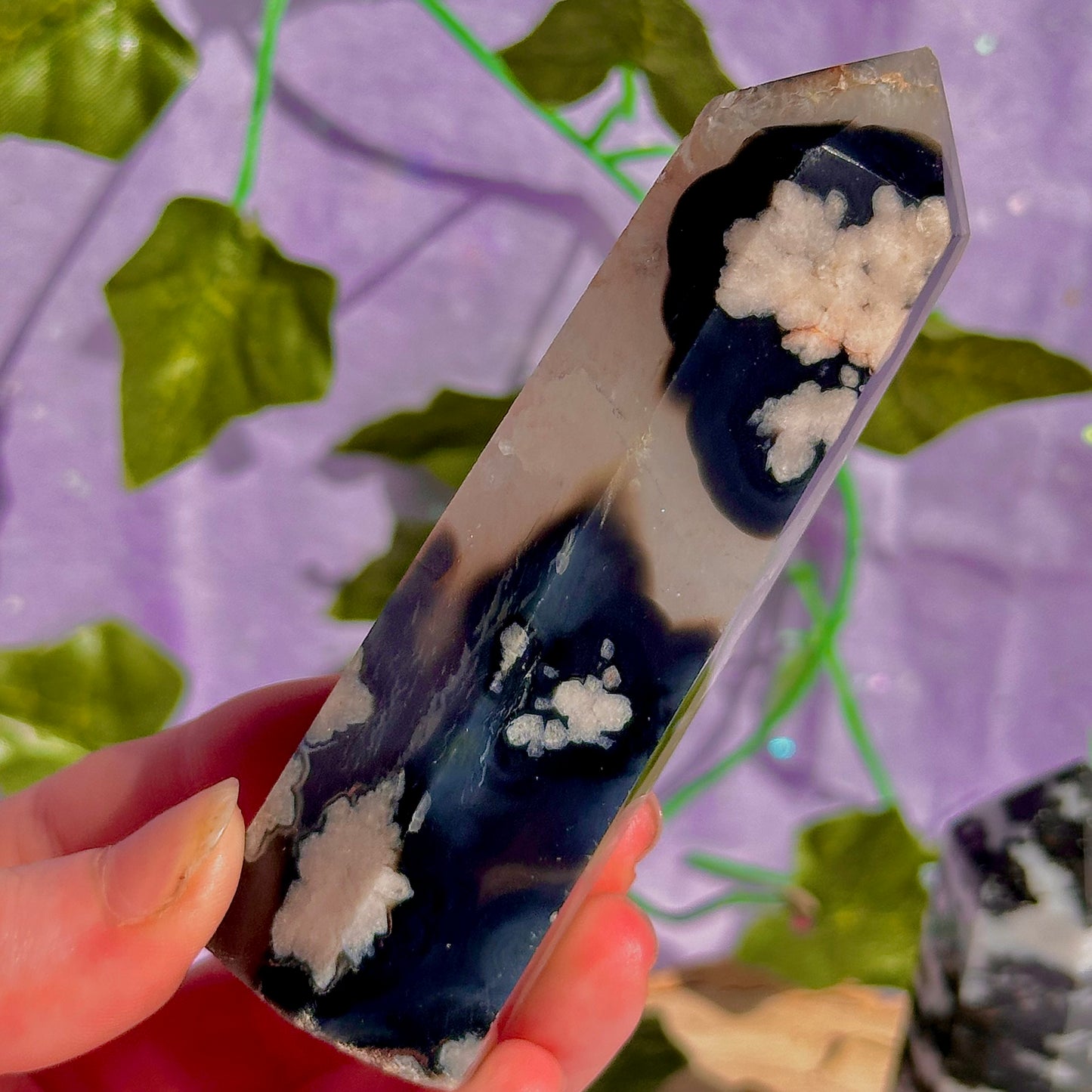 black towers ~ zebra jasper & black flower agate ~ choose your own