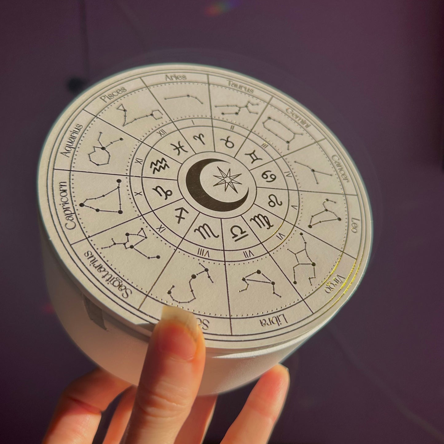 astrology wheel jewellery box with mirror