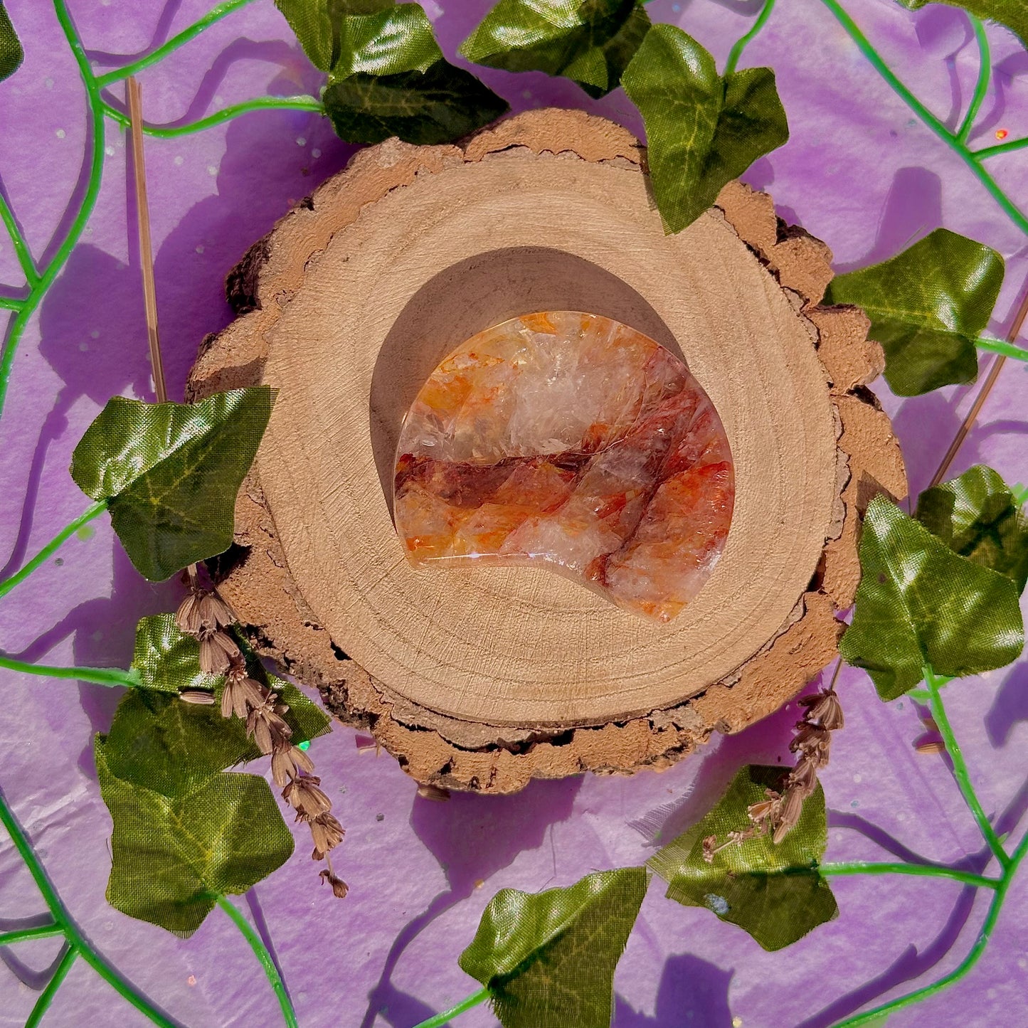 fire quartz moon bowl carving