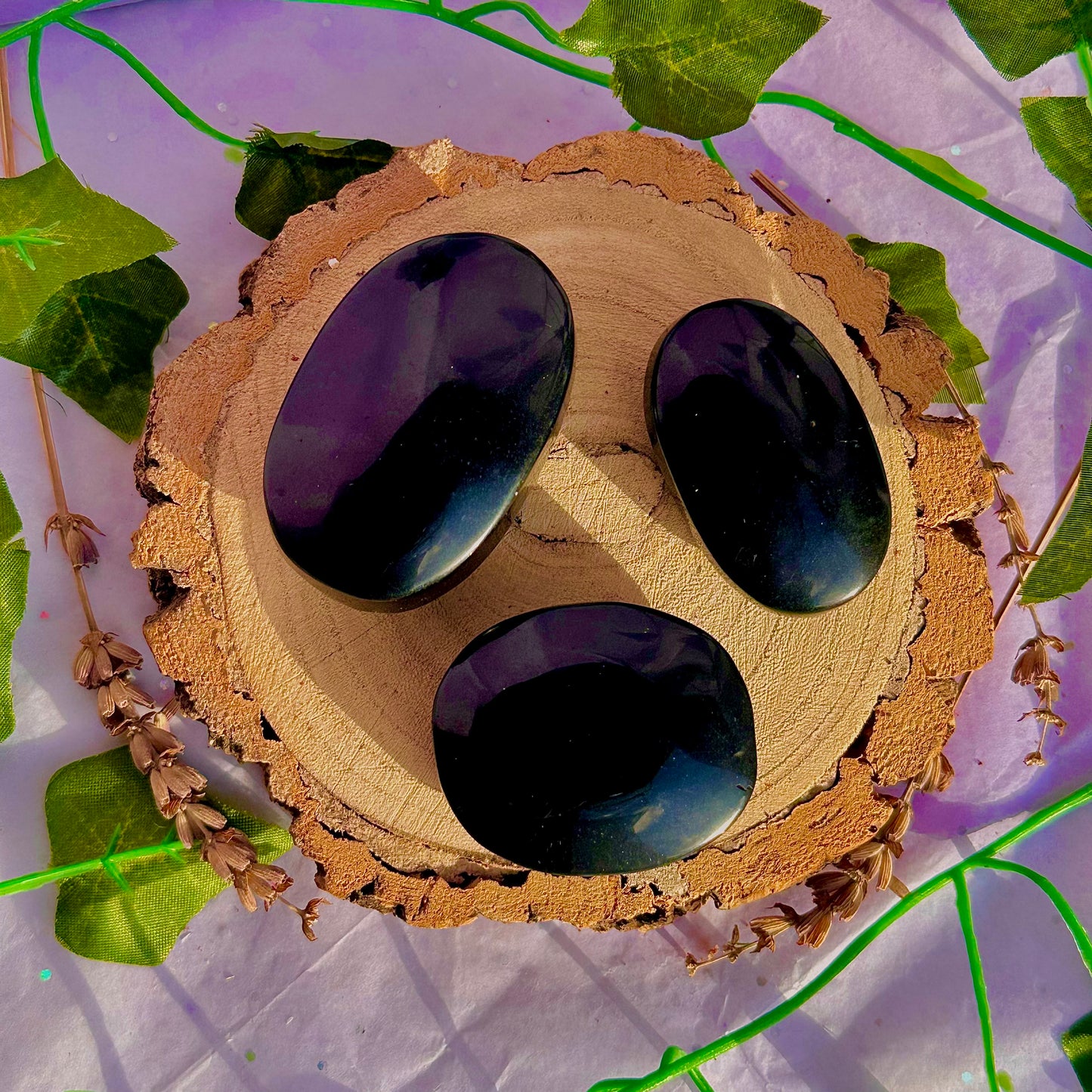 rainbow obsidian palm stone ~ intuitively chosen