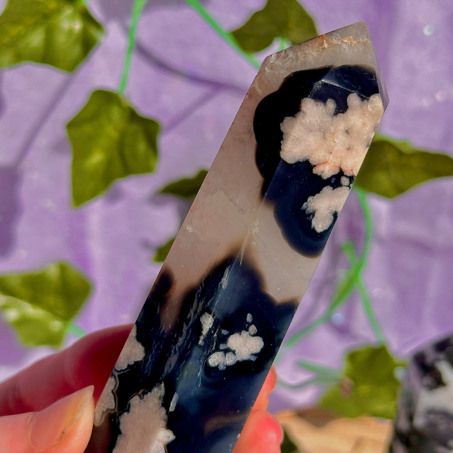 black towers ~ zebra jasper & black flower agate ~ choose your own