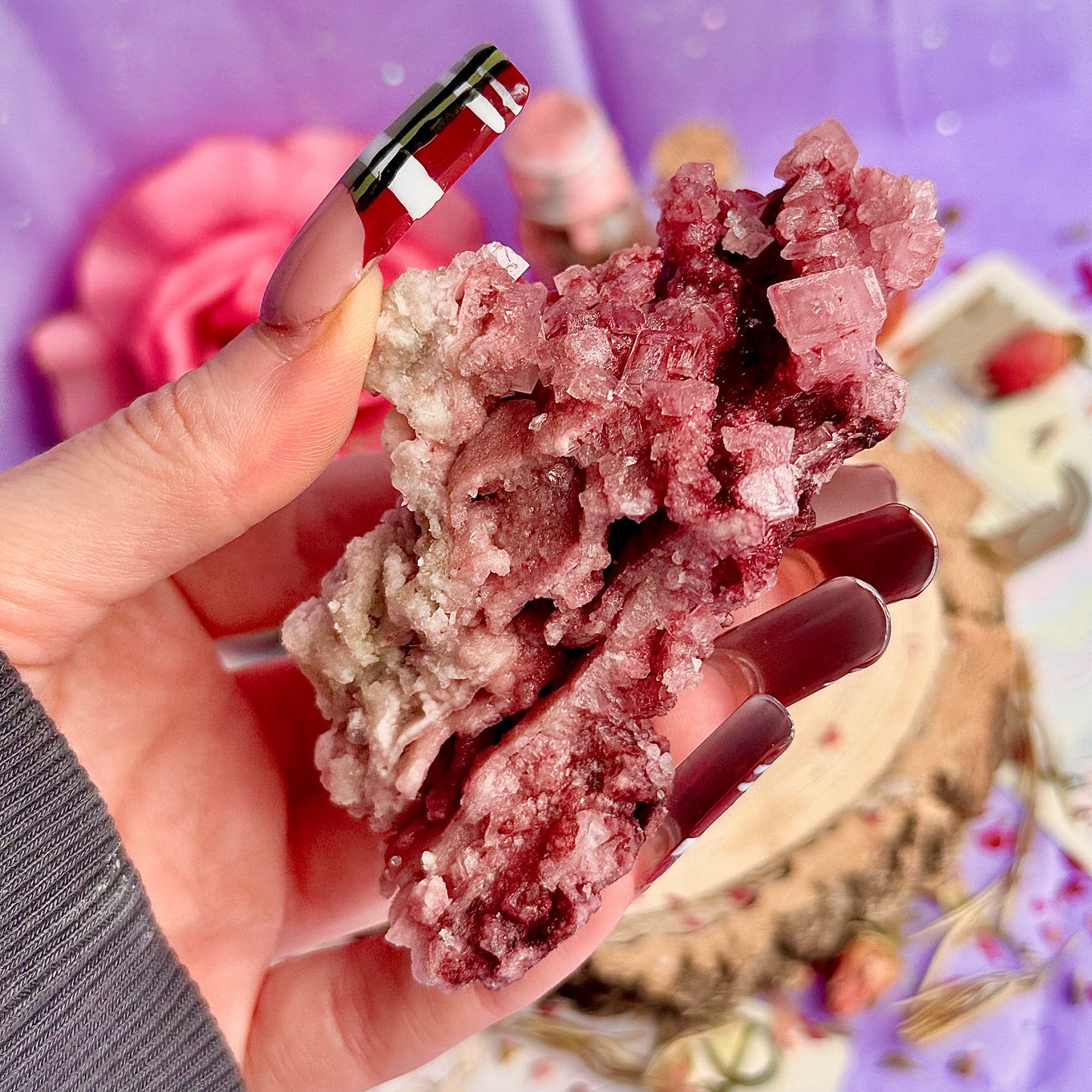 pink halite specimen