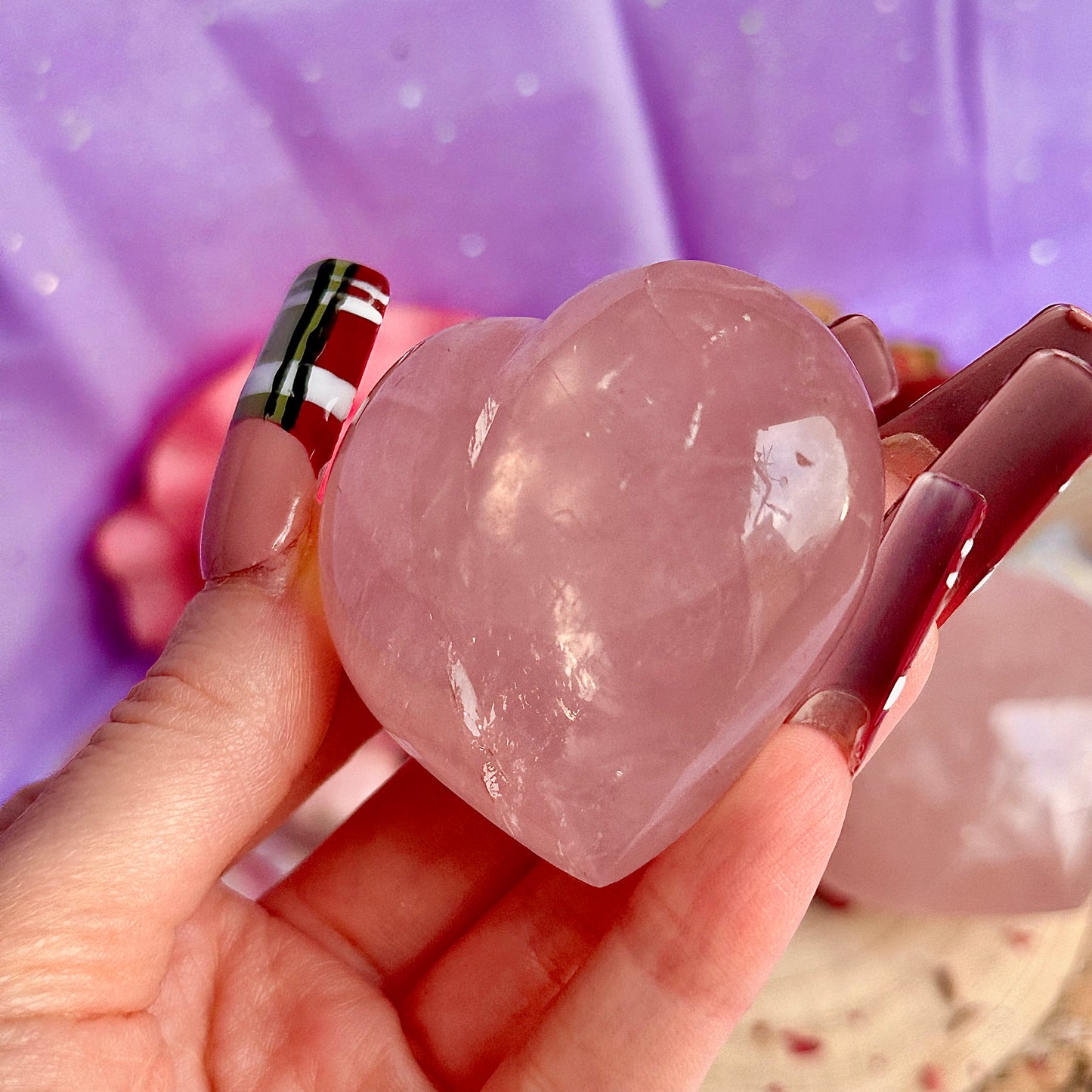 Cœurs en quartz rose starlight asterism ~ choisissez le vôtre