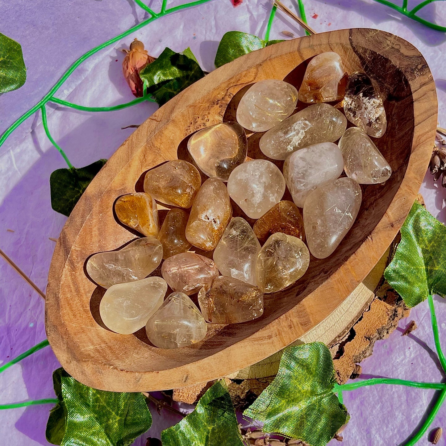 gold rutilated quartz tumbles
