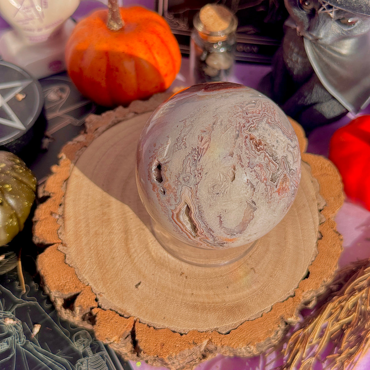 crazy lace agate sphere