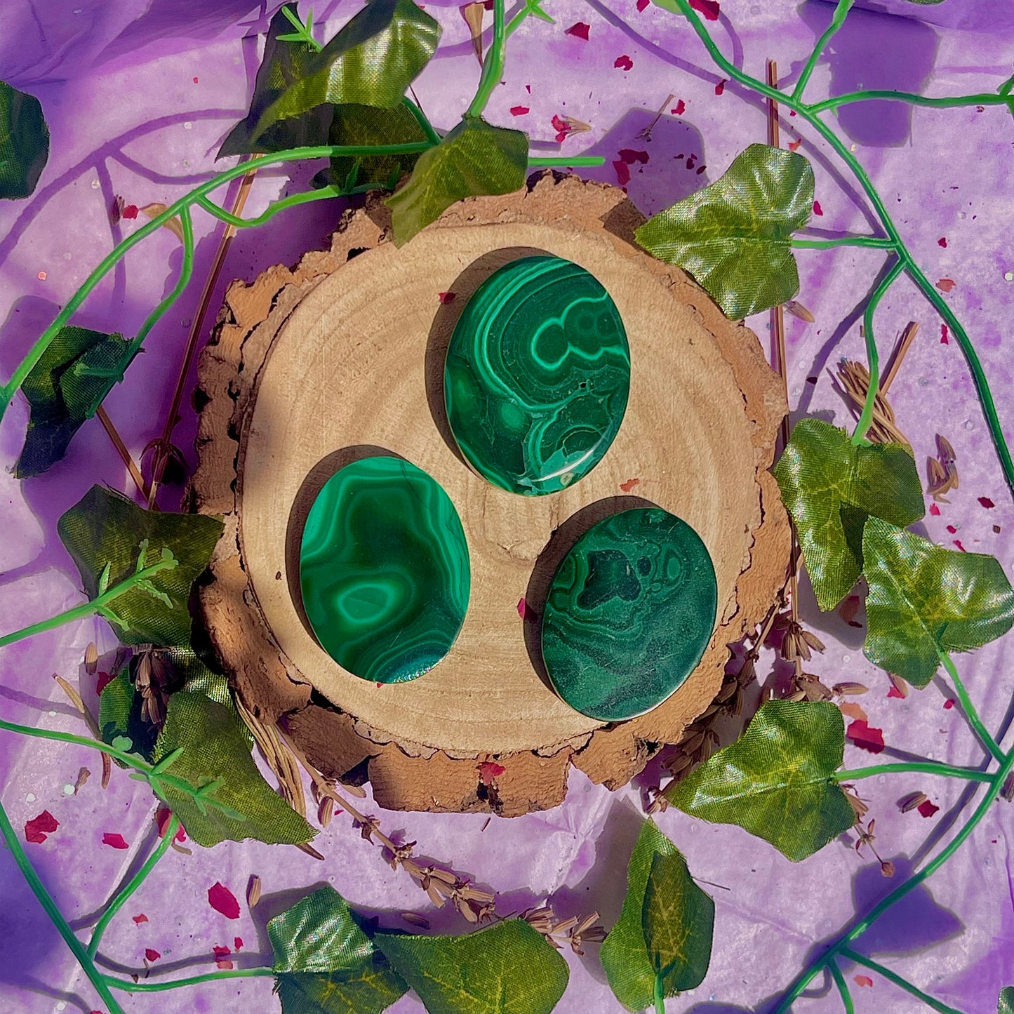 malachite palm stone ~ intuitively chosen