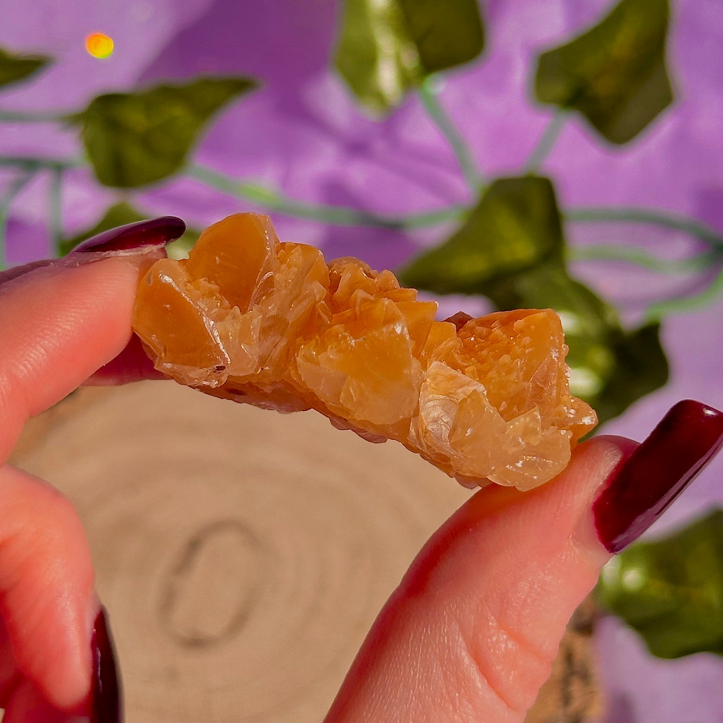 orange calcite specimen cluster B