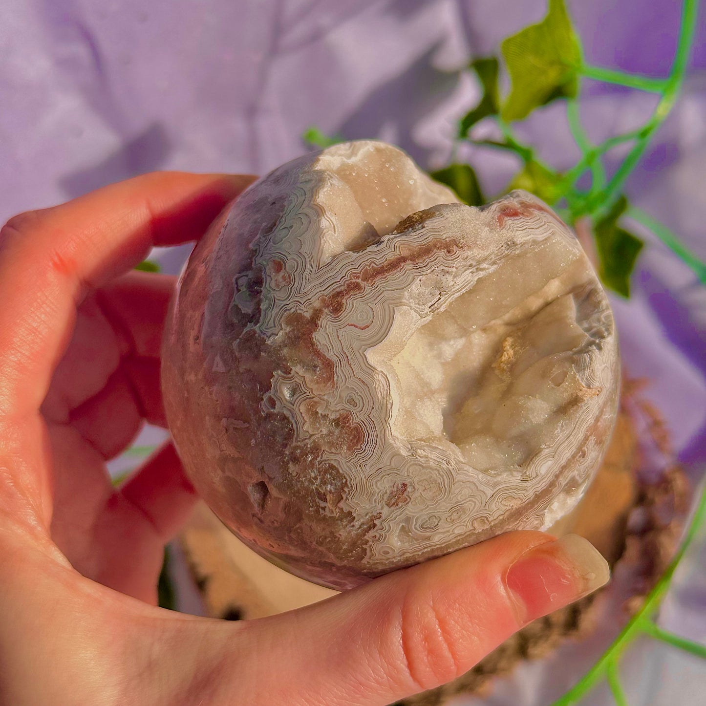 druzy crazy lace agate sphere ~ 546g