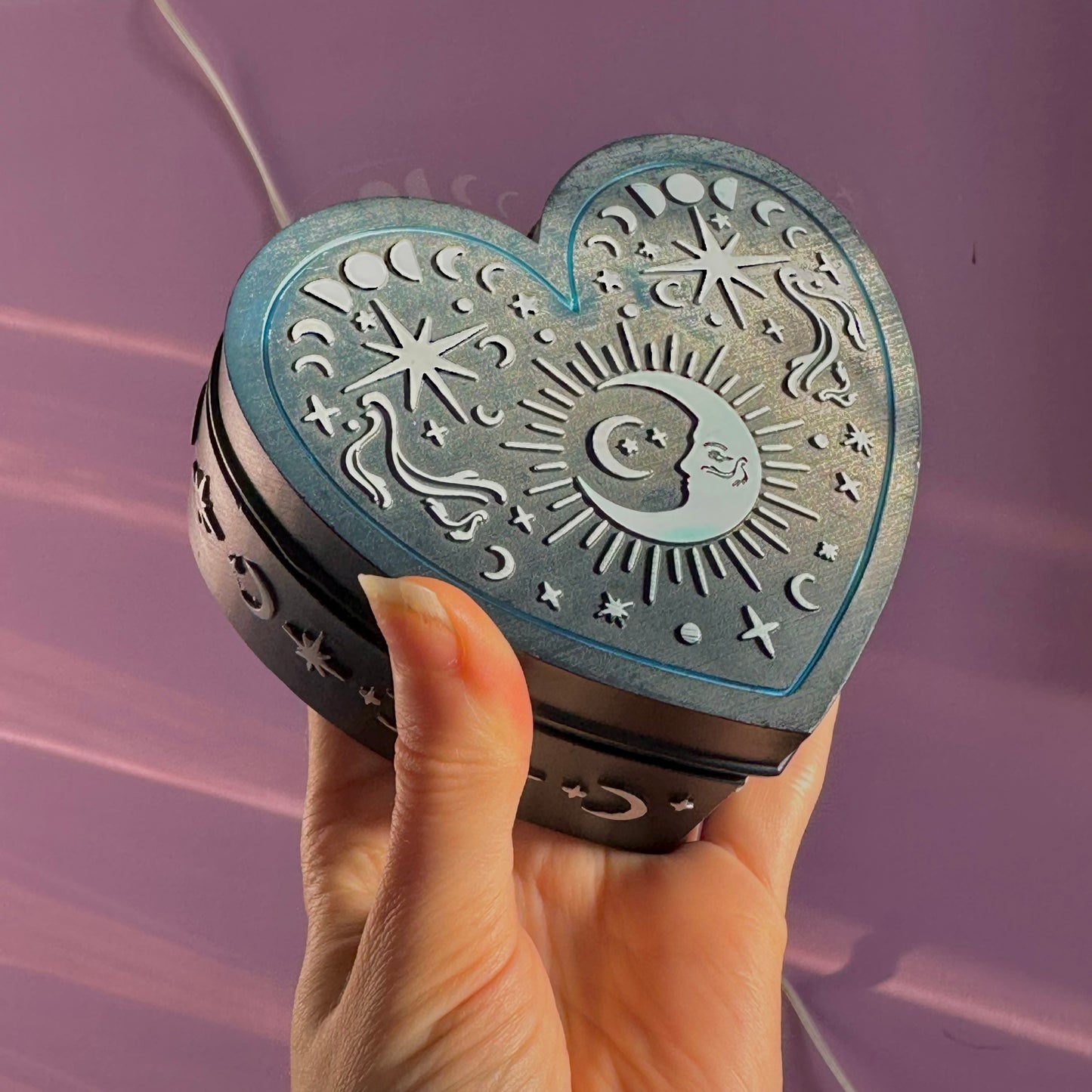 blue moon heart trinket box