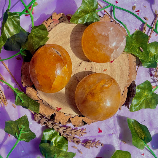 golden healer palm stones ~ intuitively chosen