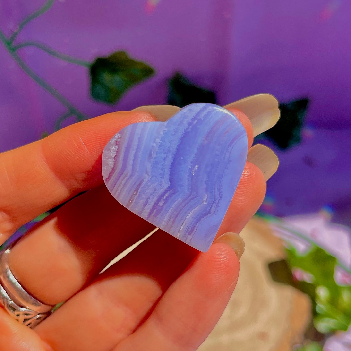 blue lace agate hearts ~ intuitively chosen