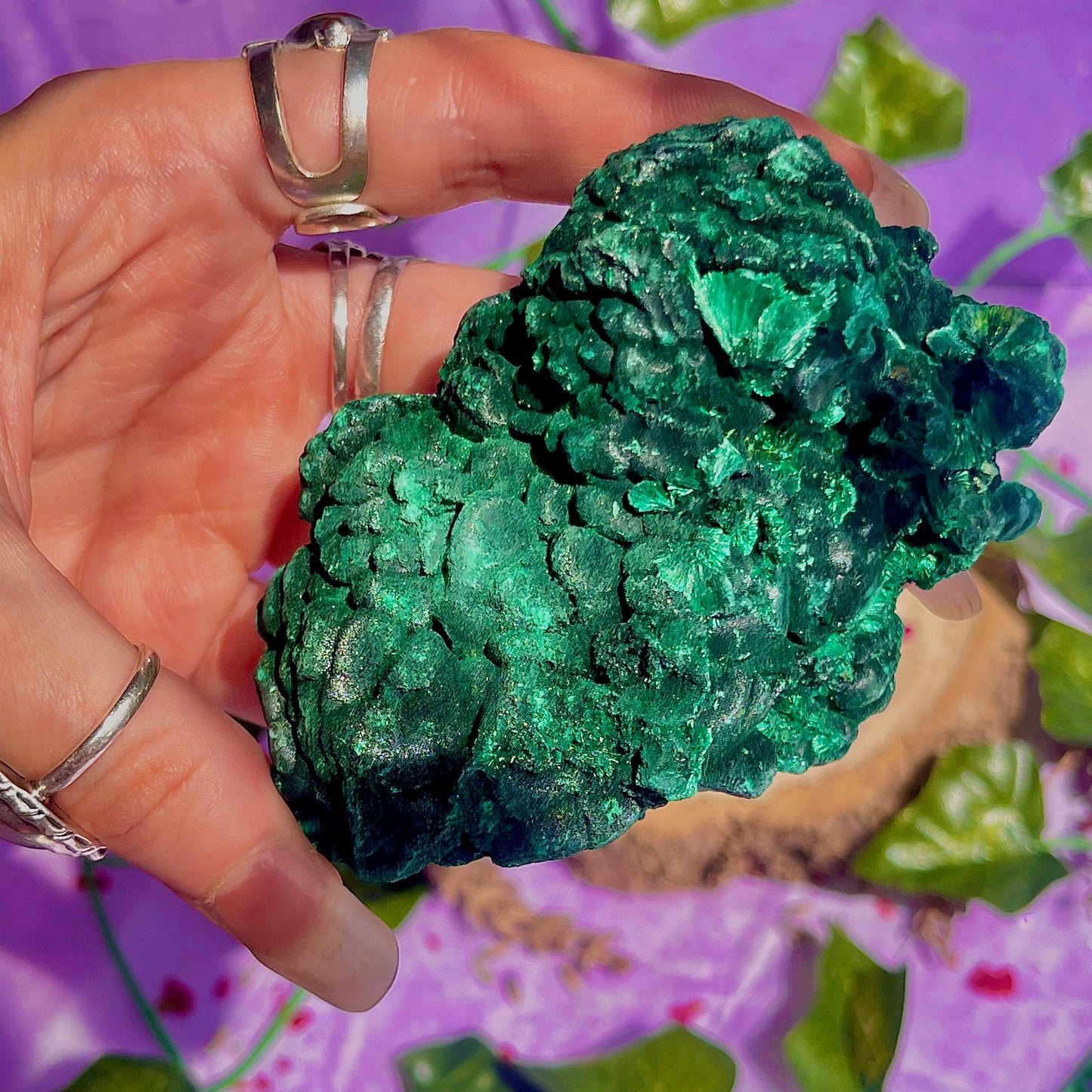 fibrous malachite specimen A (3-4inch)