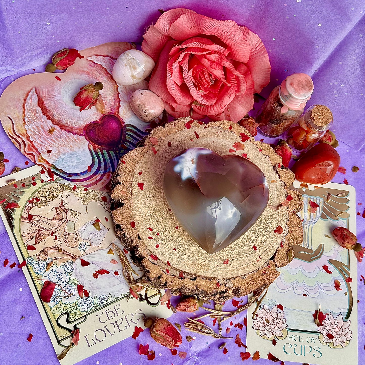 orca agate heart carving B