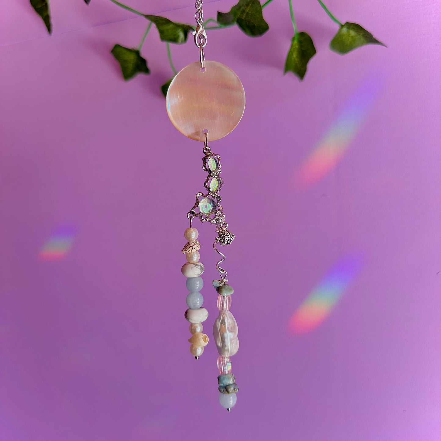 under the sea car charm ~ larimar, aquamarine, howlite
