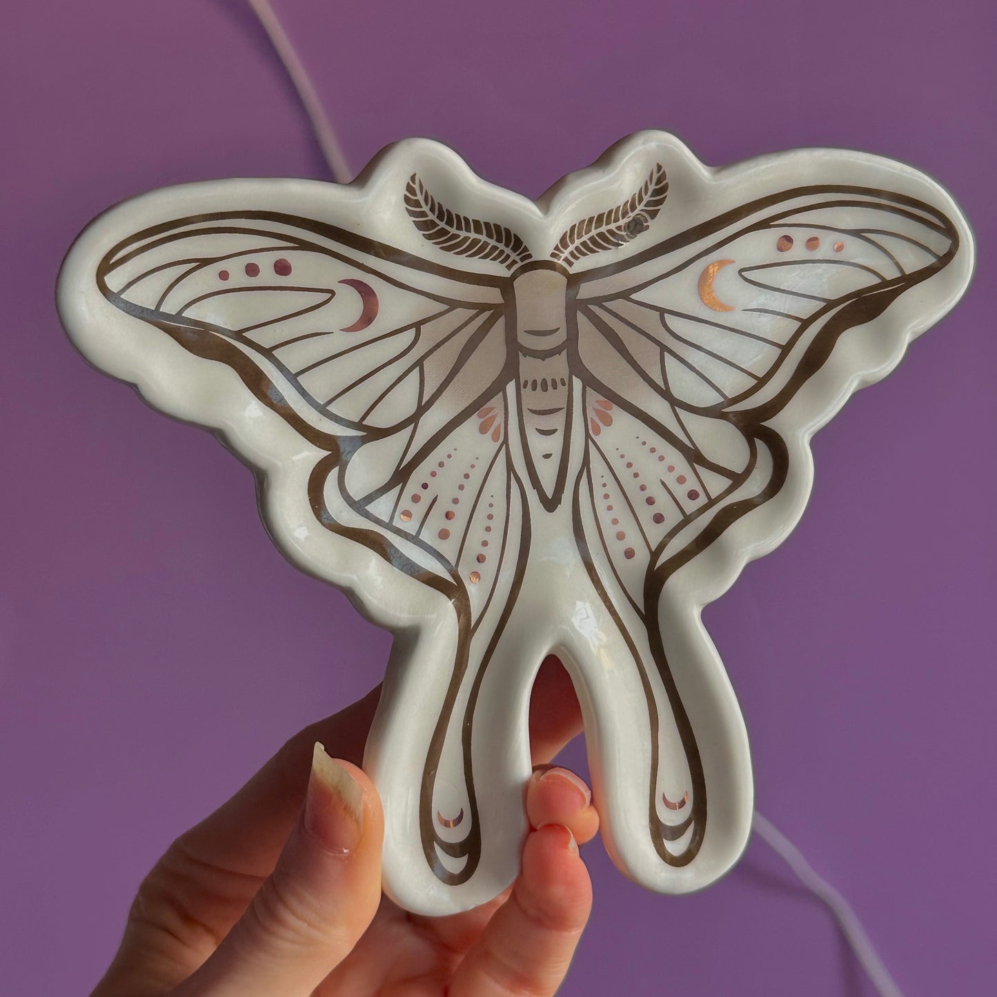 luna moth trinket dish