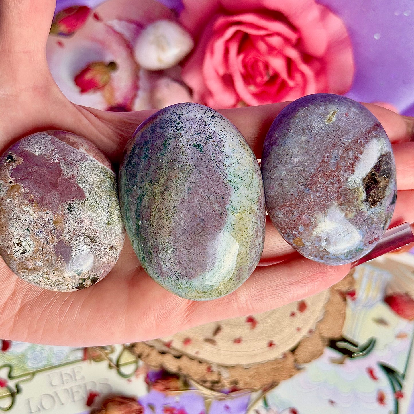 pastel ocean jasper palm stones ~ choose your own