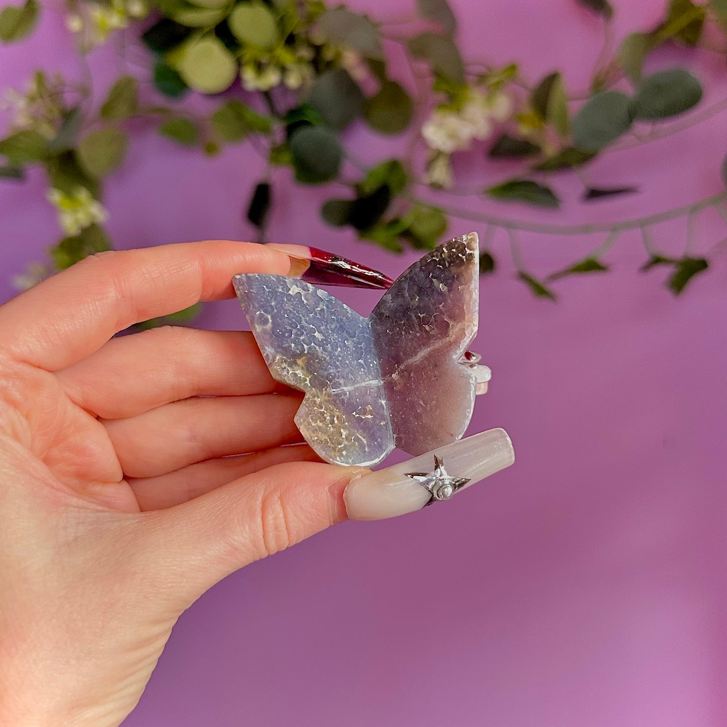 grape agate butterfly carving ~ intuitively chosen