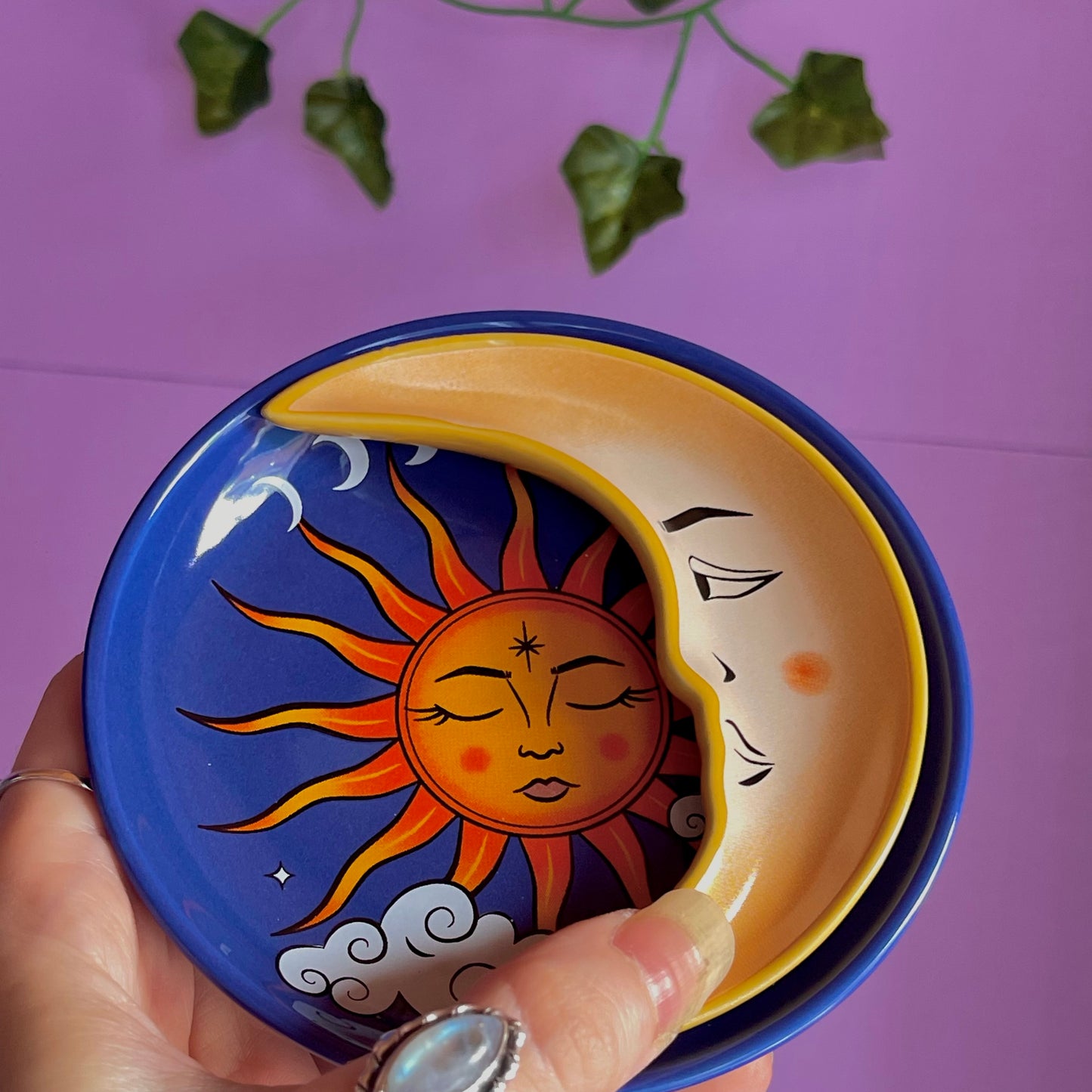 sun & moon celestial stacking trinket dish