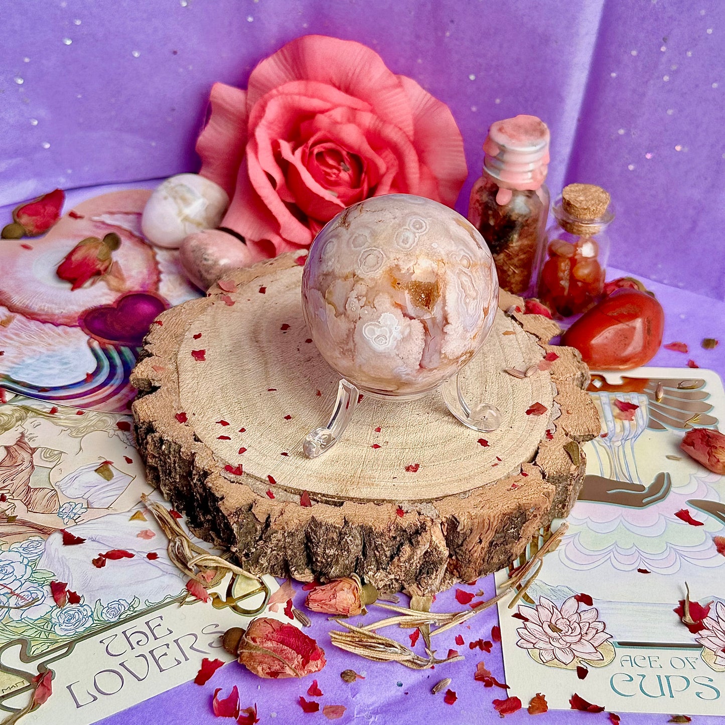 flower agate sphere B