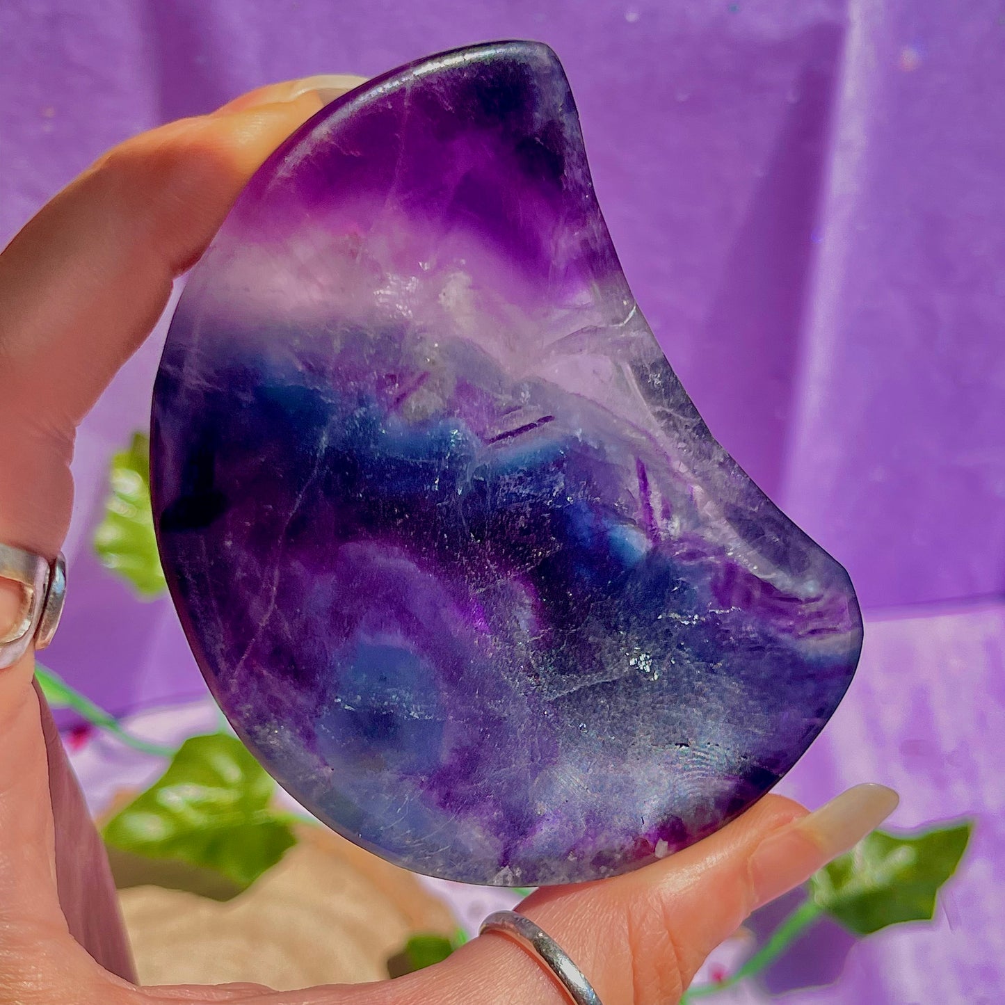 rainbow fluorite moon bowl D