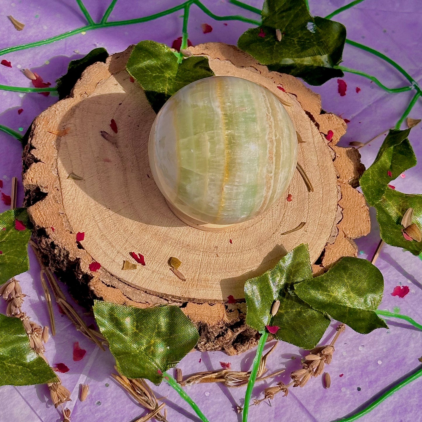 pistachio calcite sphere