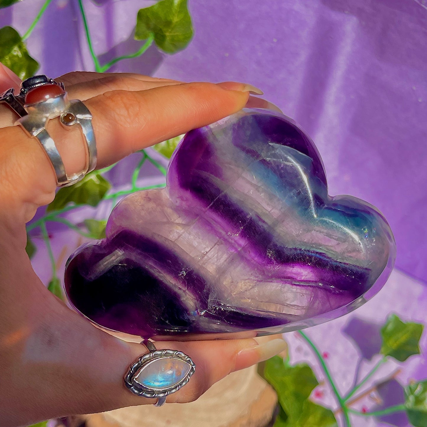 rainbow fluorite cloud bowl C