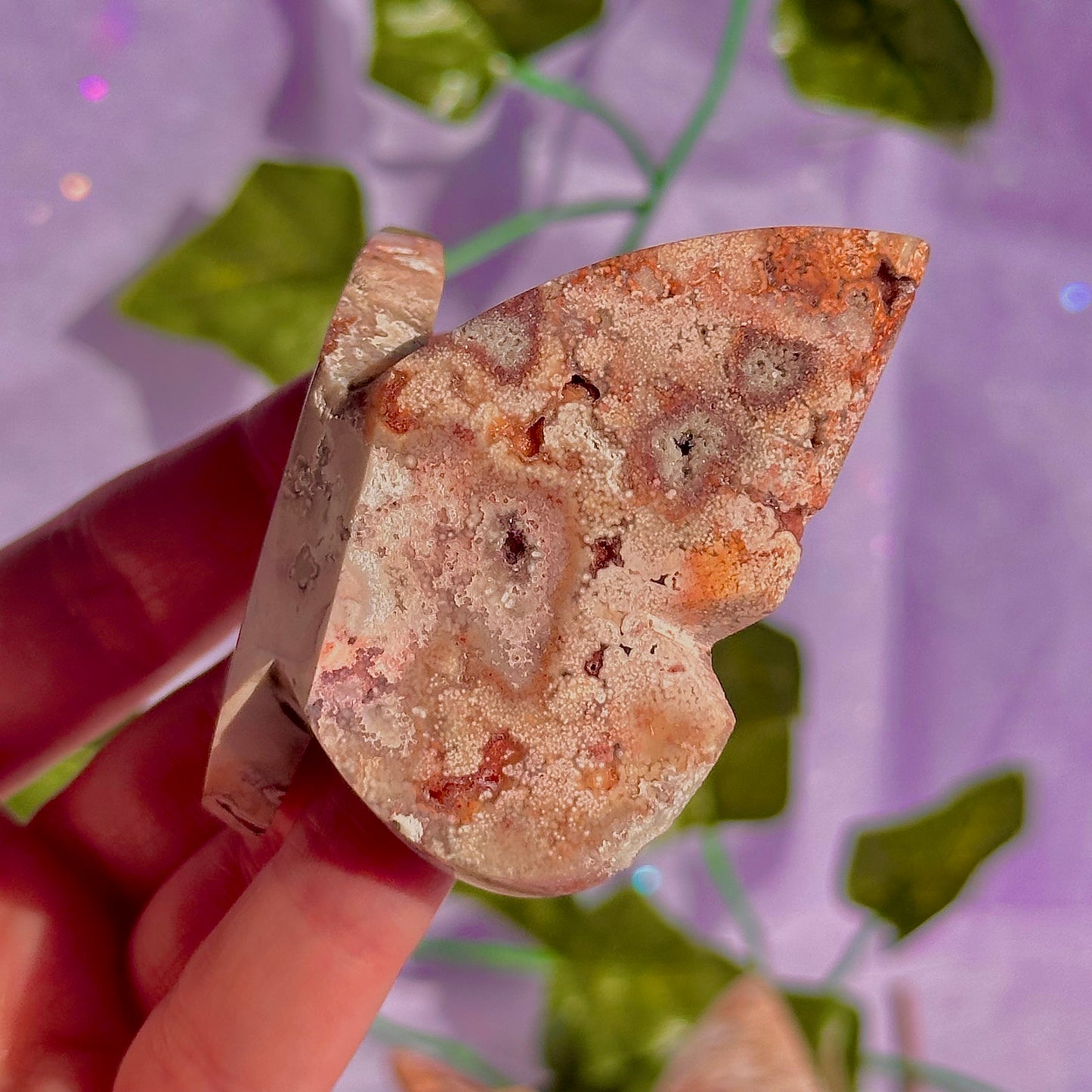 indonesian rare pink lace agate butterflies, self standing ~ choose your own