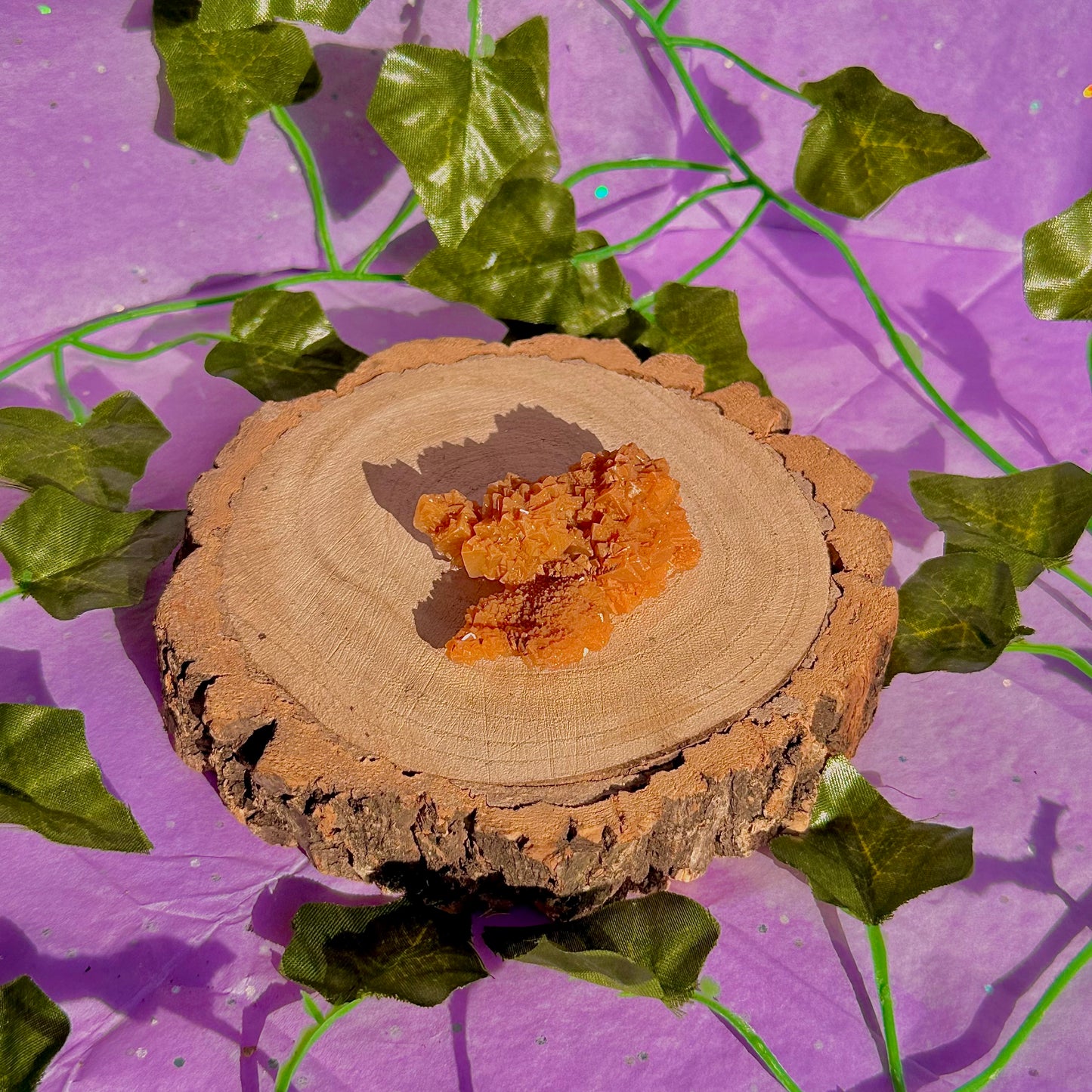 orange calcite specimen cluster A