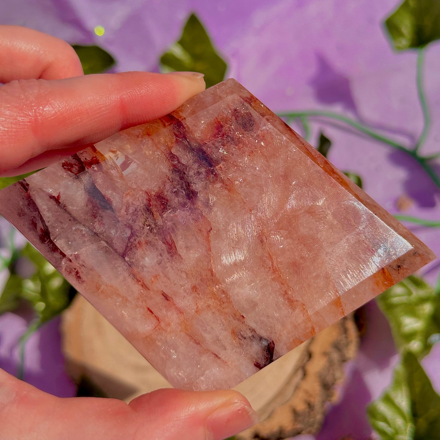 fire quartz diamond carving with stand
