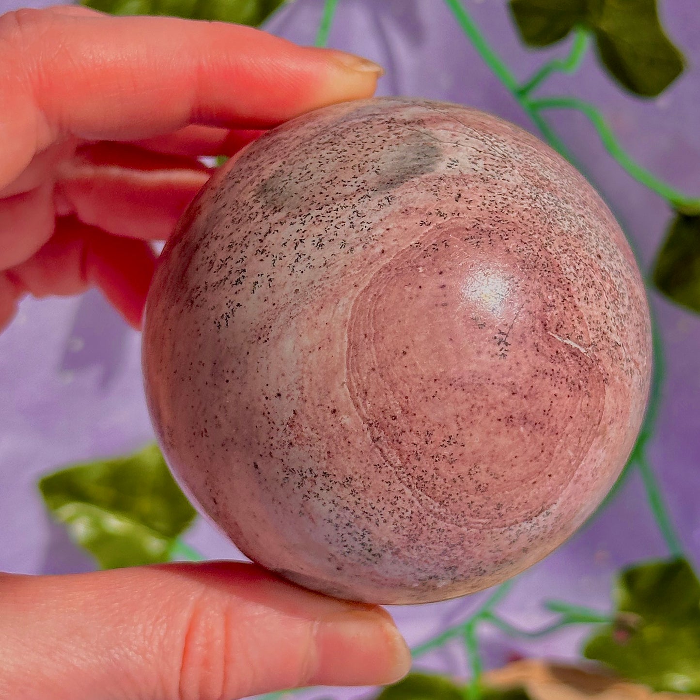 pink picture jasper sphere