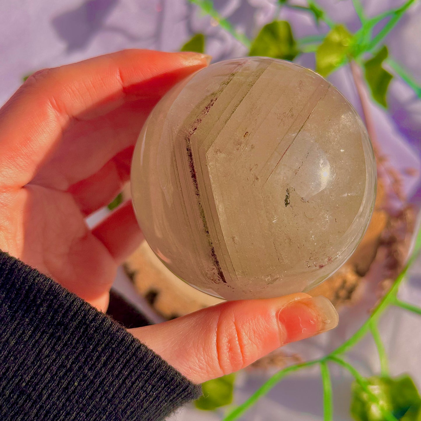 garden quartz sphere ~ 382g