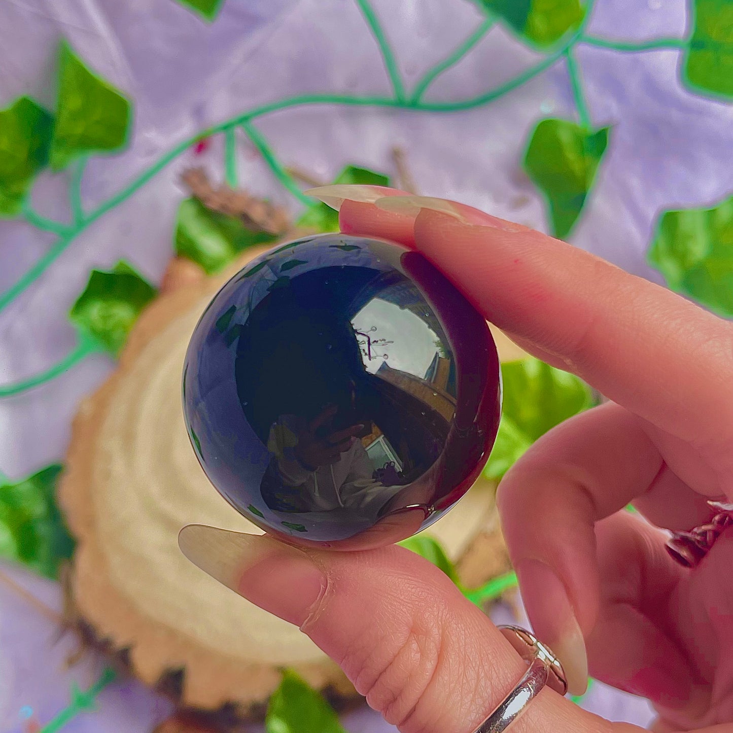 black obsidian sphere