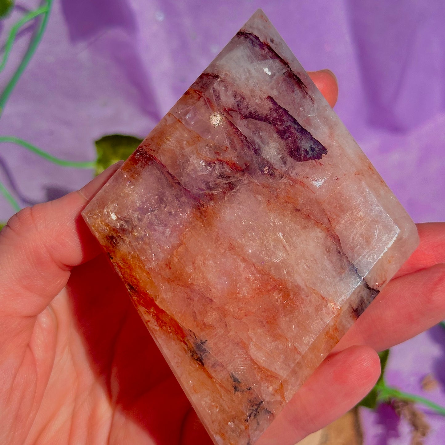 fire quartz diamond carving with stand