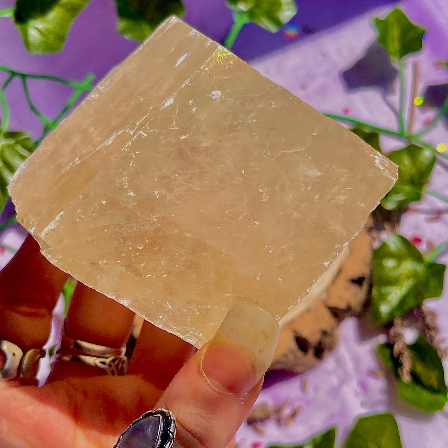 optical golden calcite natural rhododendron ~ xlarge