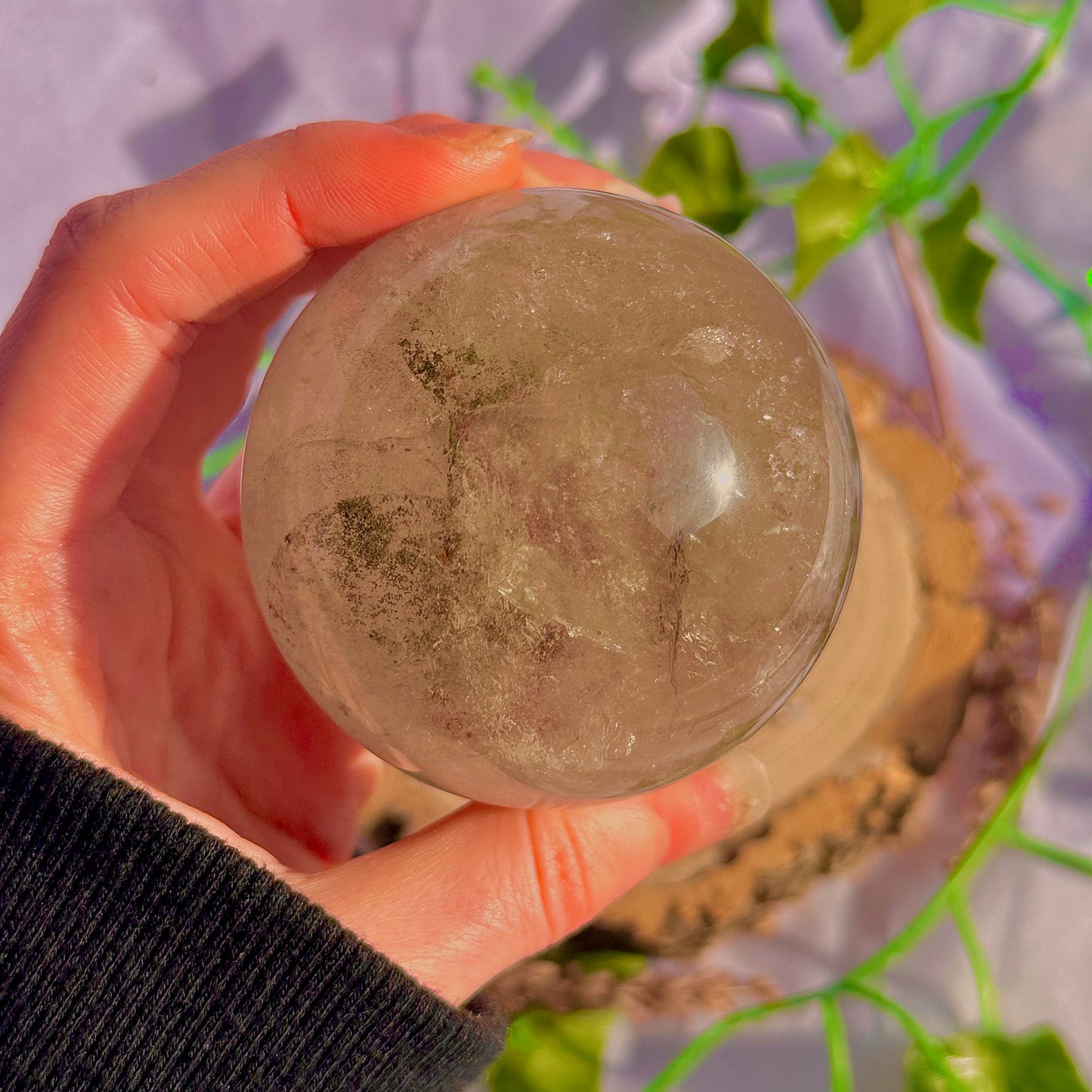 garden quartz sphere ~ 382g
