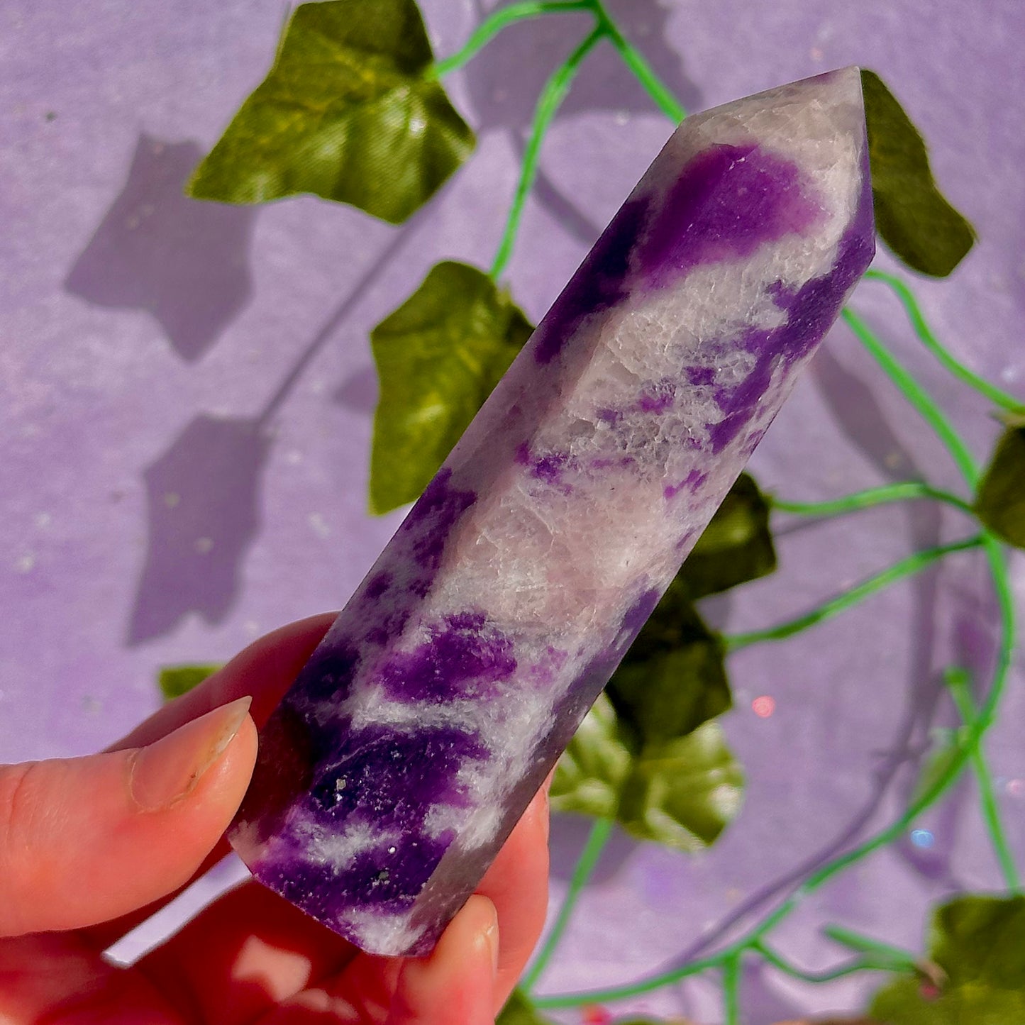 purple towers ~ lepidolite & phosphosiderite ~ choose your own