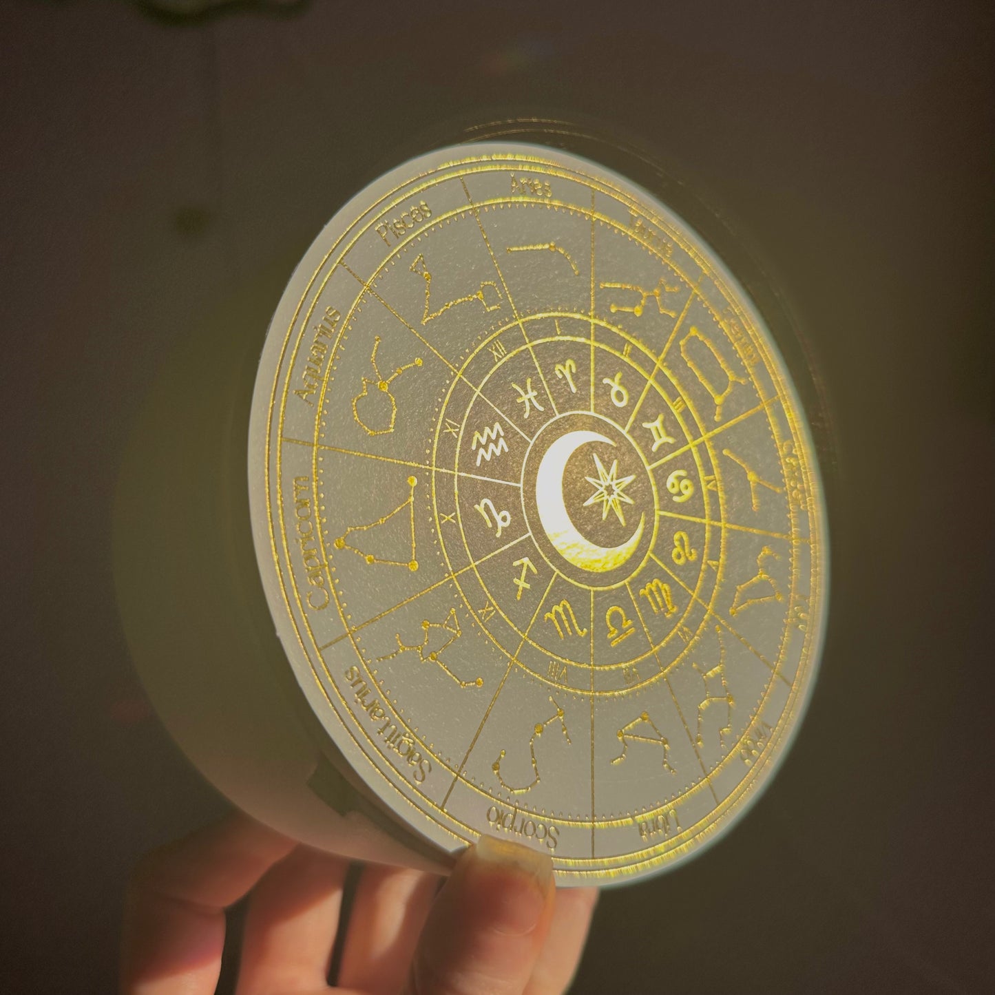 astrology wheel jewellery box with mirror