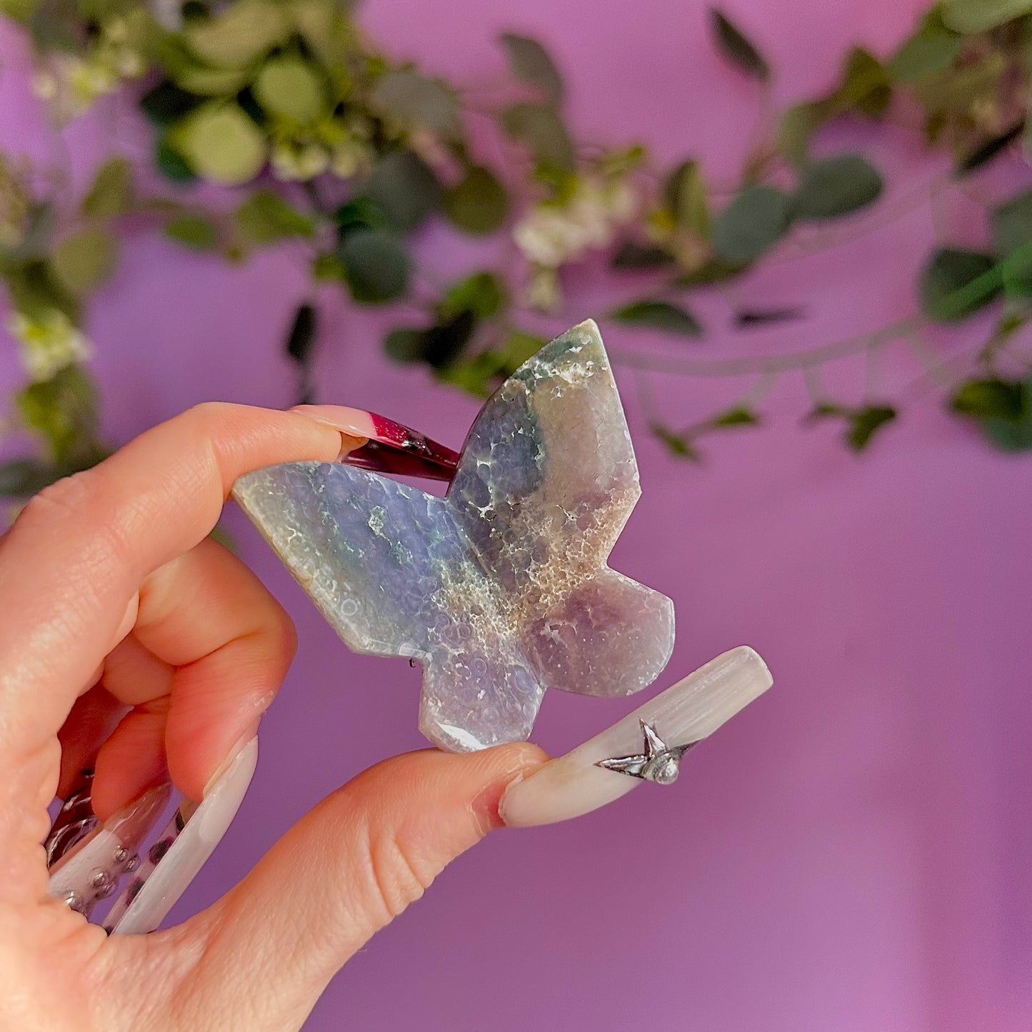 grape agate butterfly carving ~ intuitively chosen