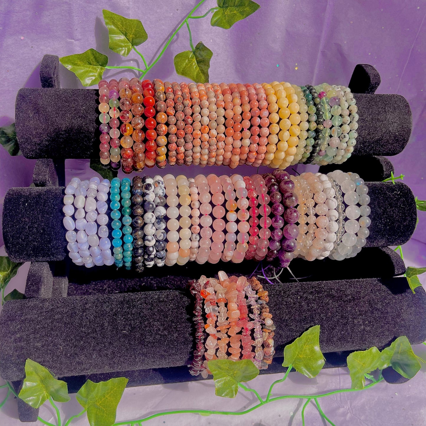 crystal bracelets (beaded & chip)