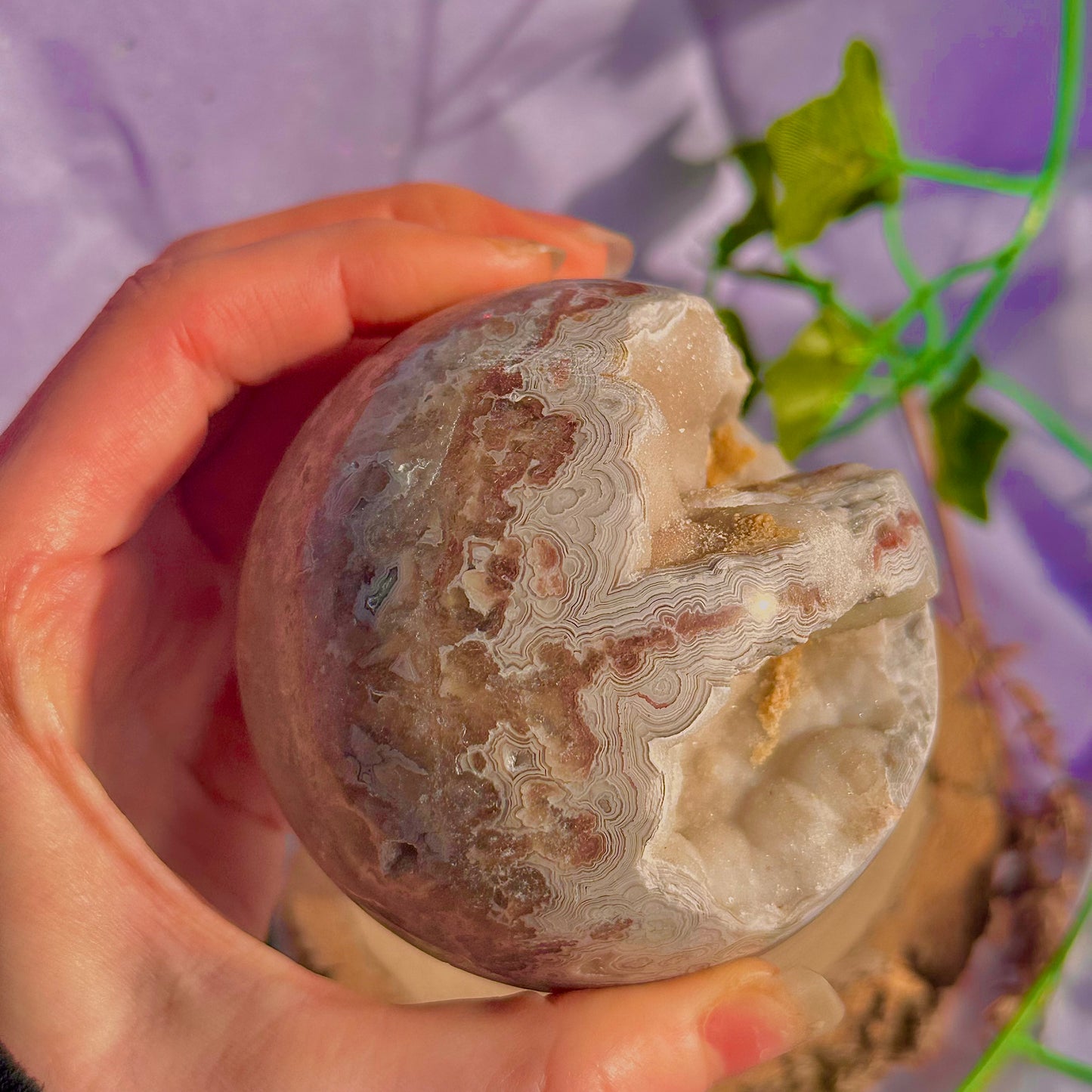 druzy crazy lace agate sphere ~ 546g