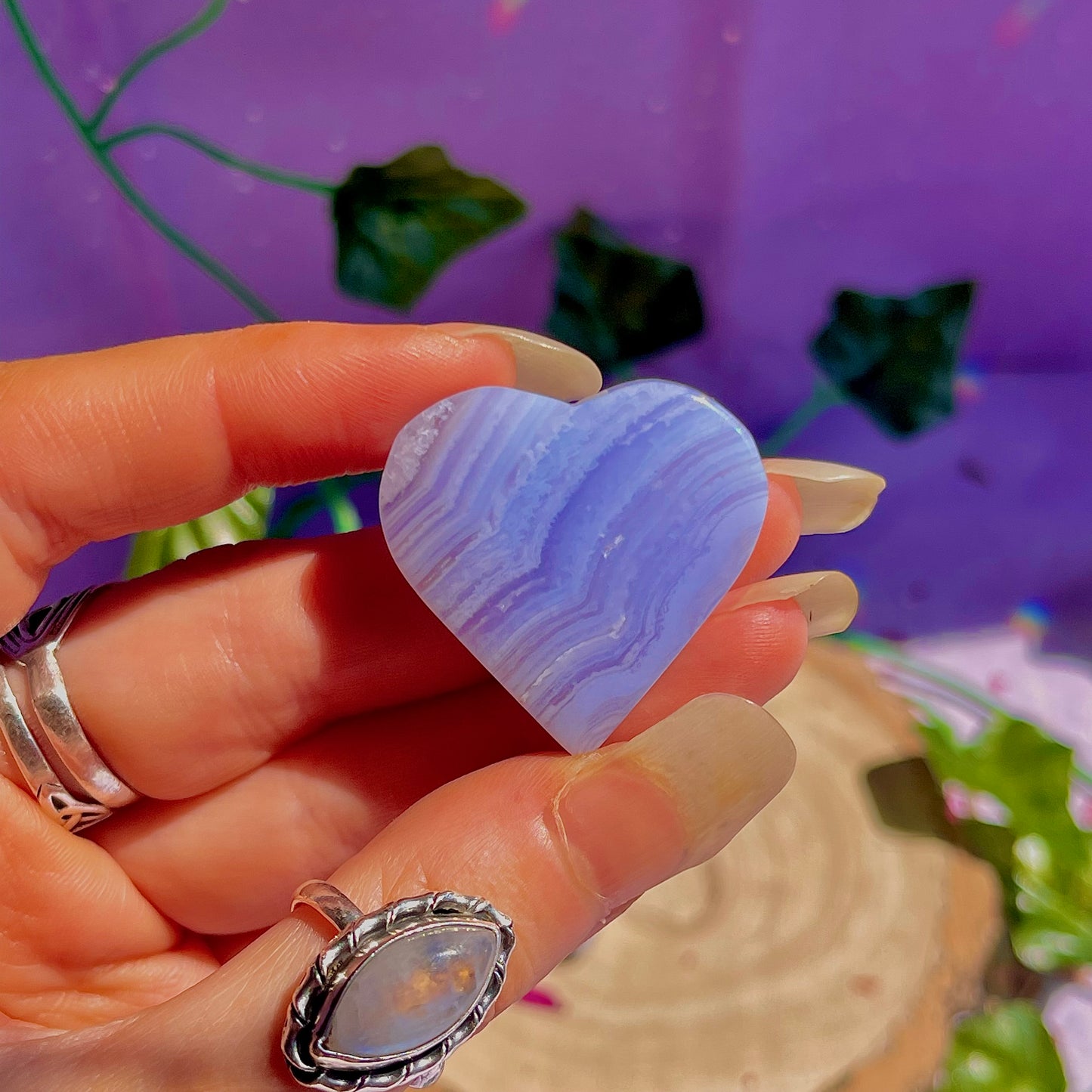blue lace agate hearts ~ intuitively chosen